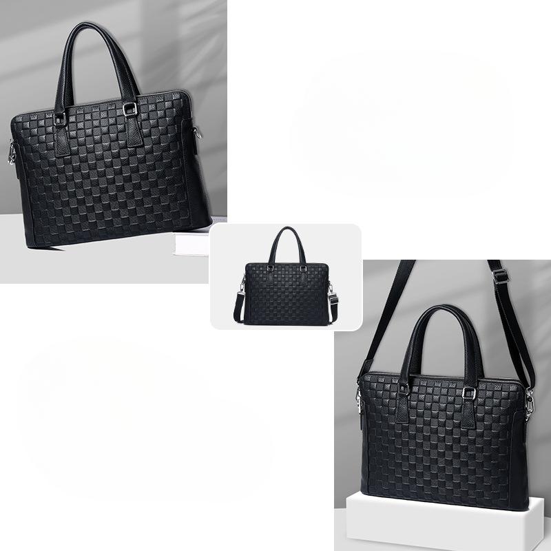 Torba na komputer ze skóry naturalnej Duża pojemność Wysokiej klasy torba biznesowa Modna do dojazdów Wszechstronna teczka