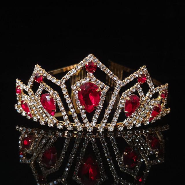 New Colorful Crystal Crown Wedding Bridal Women 'S Hair Accessories For Girls Birthday Fashion Headdress Bride Tiara Clip