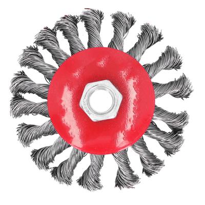 Twist Drahtbürste Rad geknotet Schleifer Tasse Schleifen Rost Farbe Entfernung Werkzeug M14x2 Mutter 4in