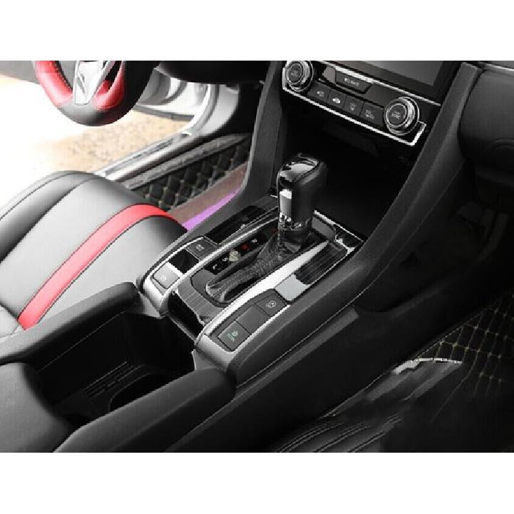 For Honda Civic 2016-2021 Black Titanium Center Console Gear Shift Panel 3pcs