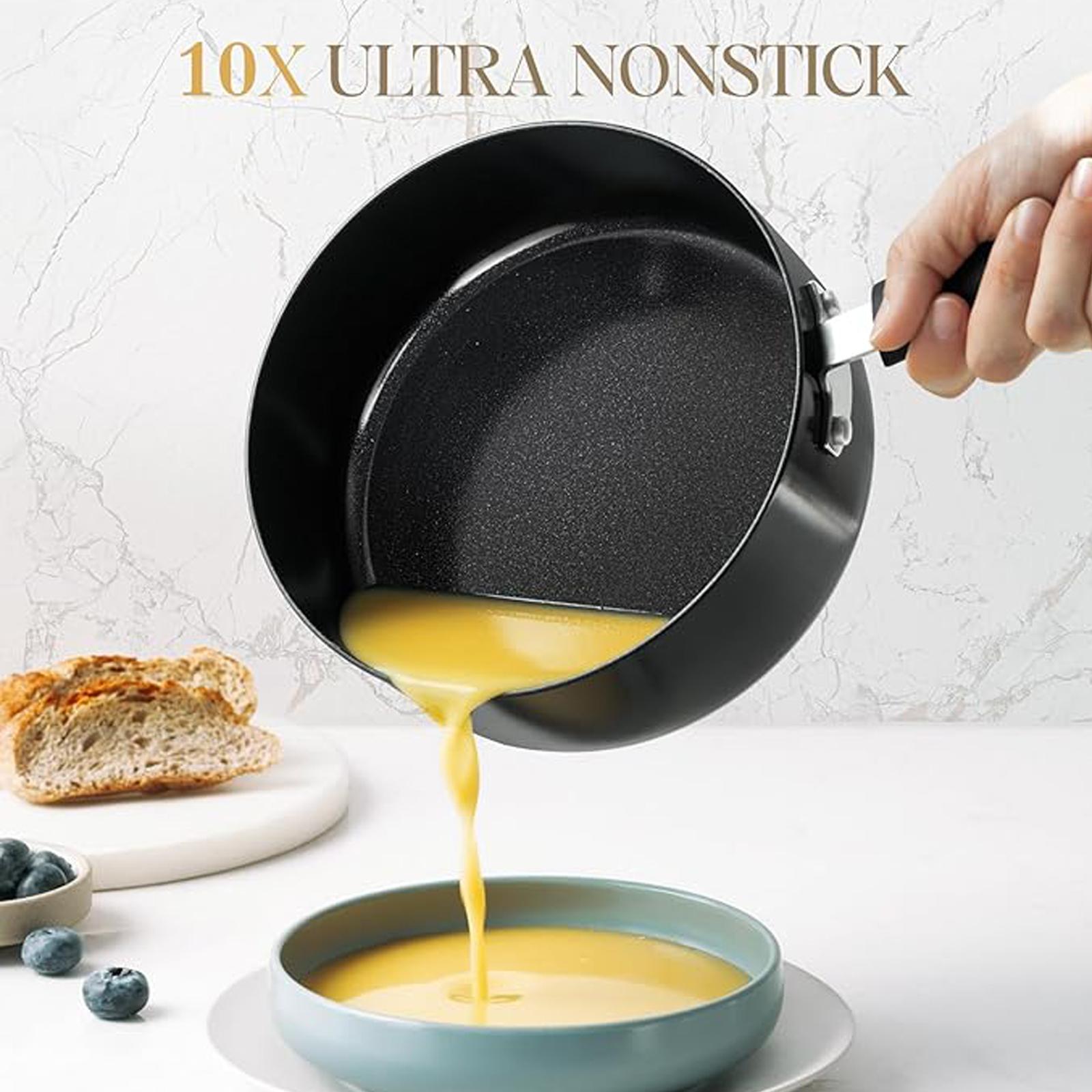 MICHELANGELO Nonstick Saucepan with Lid Ceramic Coated Sauce Pot Aluminum Multi-Purpose Cooking Pots All Stove Compatible