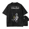 Portgas D. Ace One Piece Gewaschen Übergroß Vintage Unisex Anime Manga Grafik T-Shirt Streetwear Kurze Ärmel Hohe Qualität Damen Herren Kleidung