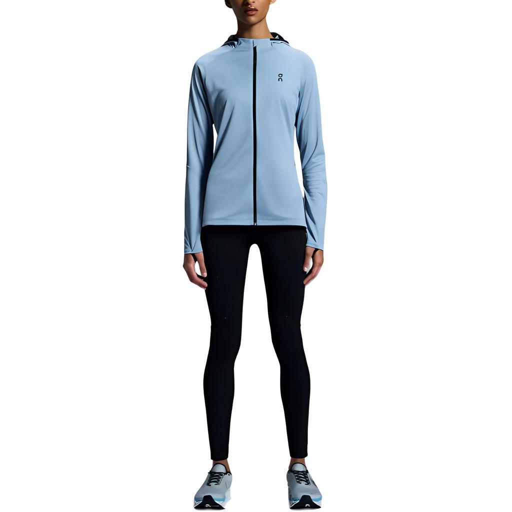 On Climate Zip Hoodie Comfortable Fashi Versatile Lg Sleeve Jacket Women jackets Light-Gray Blue 1WE10330732