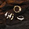 Original 925 Sterling Silver Smooth Crystal Circle Hoop Earrings for Women Korean Wedding Party Jewelry Gift Female Pendientes