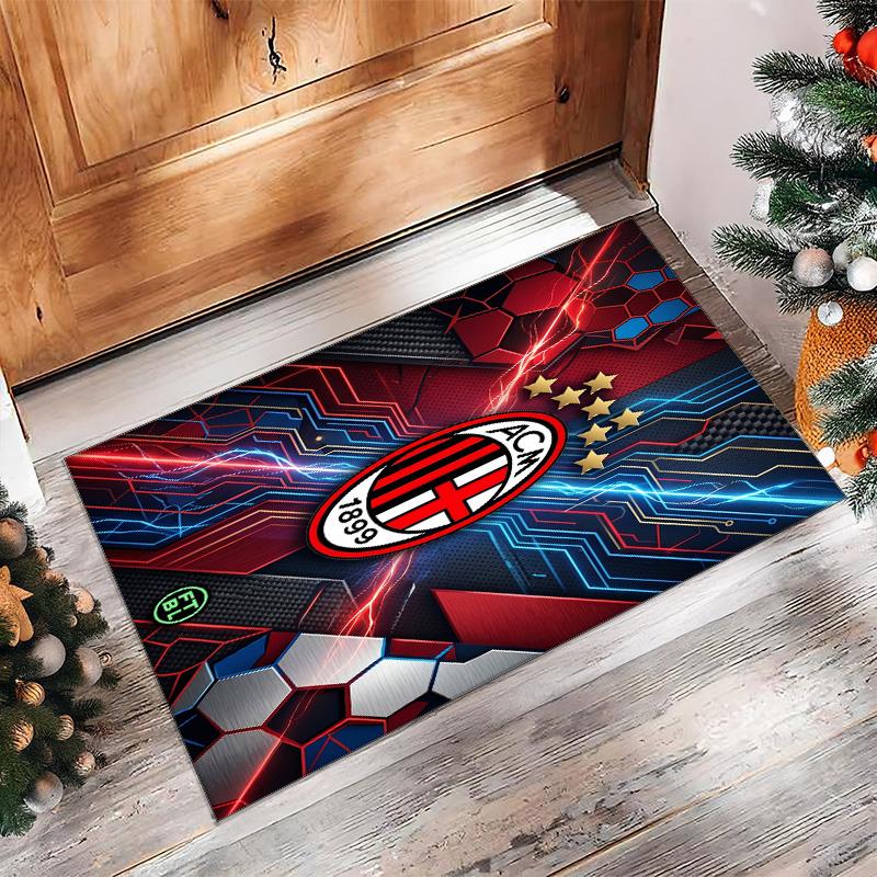 AC Mailand Bedruckter Flanell Teppich Rutschfest Weicher Polyester Boden Teppich Indoor Dekor Matte für Schlafzimmer Wohnzimmer Sofa Spielzimmer Heimdekoration
