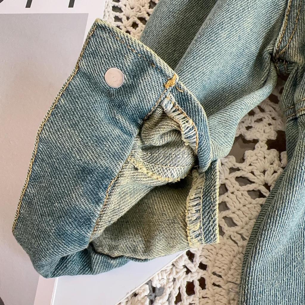 Girls' Casual Denim Dress with Lapel - New Spring & Autumn Fashion AQA025