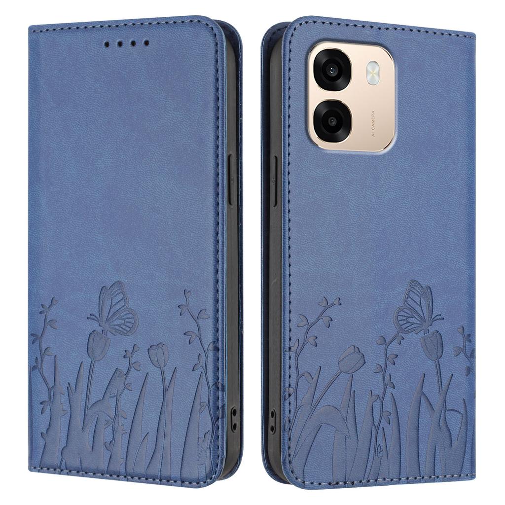 Applicable to iPhone 17 Pro Max Tulip Butterfly Strong Magnetic Mobile Phone Leather Case Apple 17E Flip Card