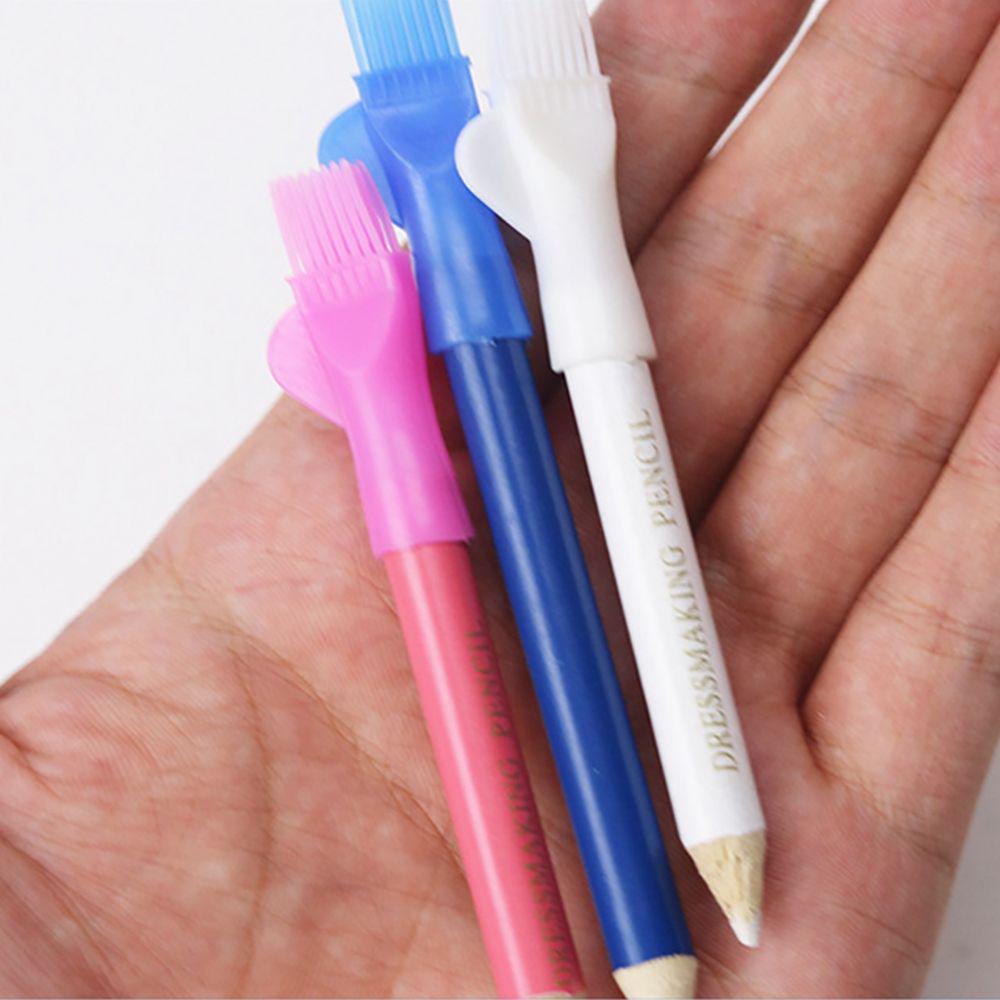 With Brush Cap Red,Blue,White Water Soluble Pen Sewing Marker Dressmaker Tools Fabric Pencils