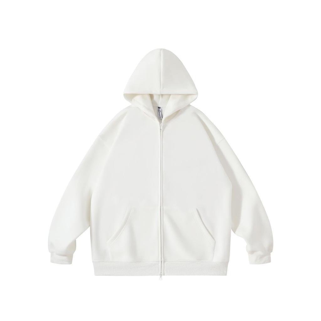 RUIIENRS X Ropucha 2026 Spring Autumn Solid Color Hooded Zip Up Sweatshirt for Men 