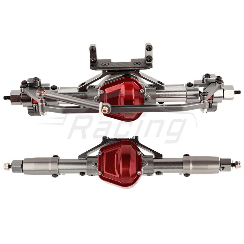 Metal Alloy Front Middle Rear Straight Axle with Servo Base for 1/10 RC Rock Crawler Car Axial SCX10 RC 4WD D90 Upgrade Parts