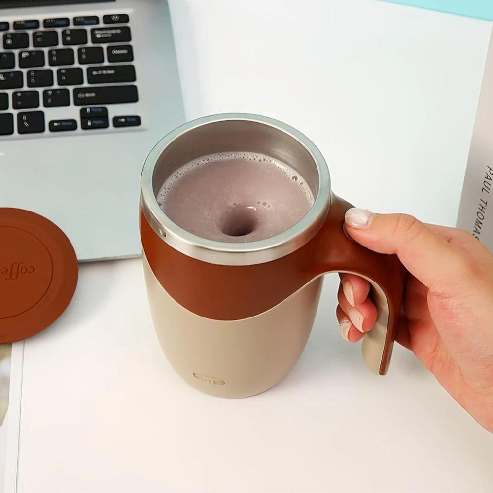 Stainless Steel Magnetic Coffee Mixing Mug Leakproof Electric Drink Mixer  Hot Drinks