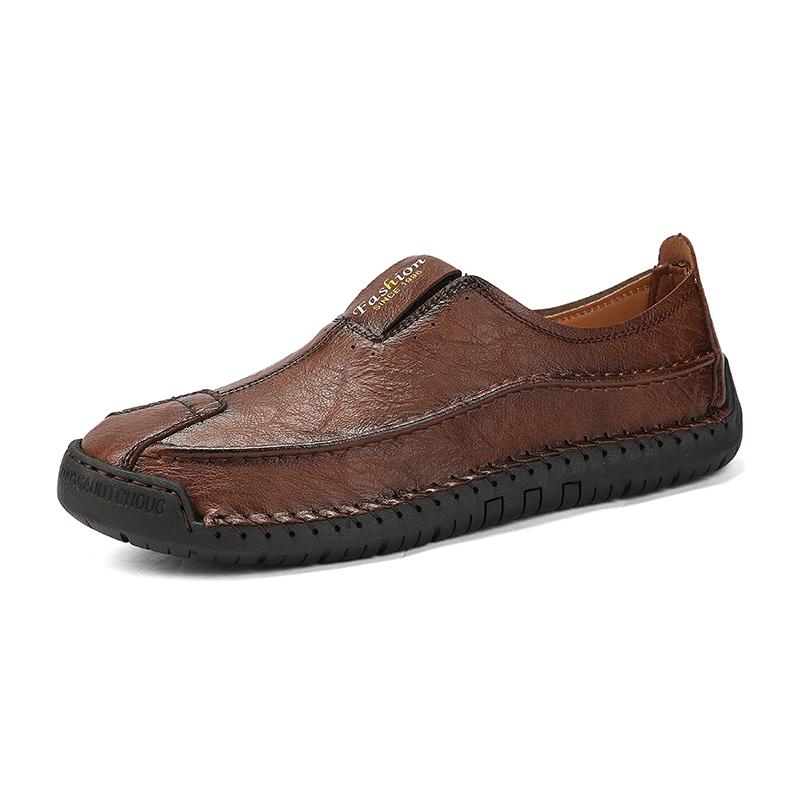 Handmade Genuine Leather Men's Casual Shoes Comfortable Moccasins Men Business Flats Shoes Driving Shoes