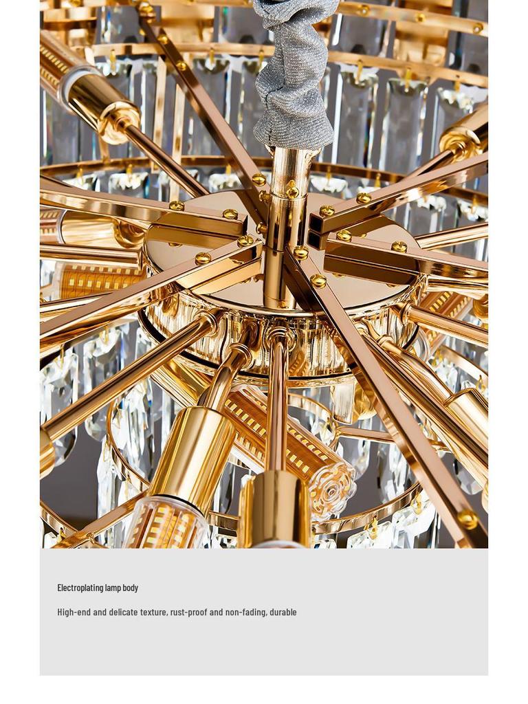 Luxury Crystal Chandelier Ceiling Light for Living, Dining, and Bedroom - High-End Colorful Shell Design