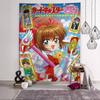 Japanese Anime CCardcaptor Sakura Anime Tapestry Hanging Tarot Hippie Wall Rugs Dorm Home Decor
