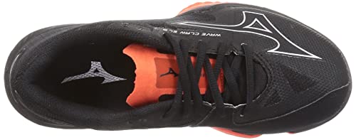 Mizuno Wave Claw EL 2 Wide Badminton Shoes, Fit, Lightweight, Flexible, and Resilient, All-Around Design, Black/Gray/Red, Size 24.5 cm, 4E