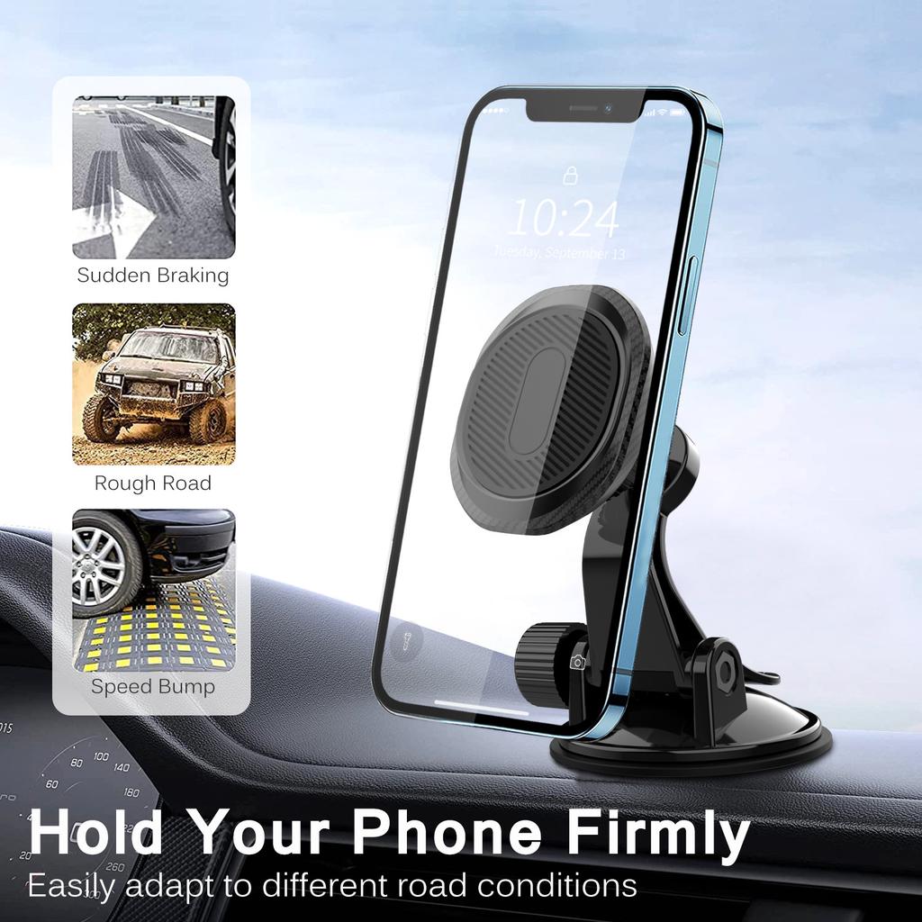 ML203 Suction Cup Base Car Dashboard Mount 360 Degree Adjustable Magnetic Phone Holder Bracket