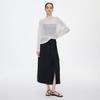 GIOVANNI VALENTINO Elegant Draped Acetate Slit Midi Skirt