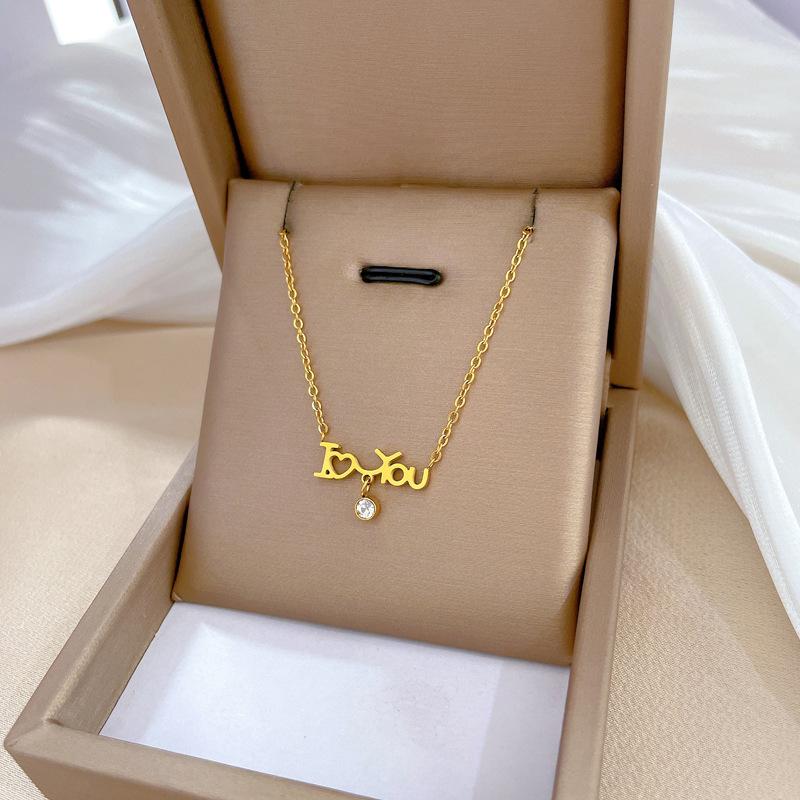 Popular Element Personality Minimalist Wind Furnace Real Gold Necklace Female Collarbone Chain