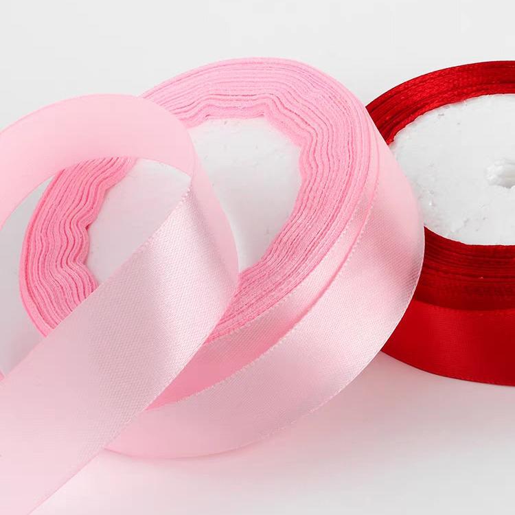 2.5cm Satin Floral Silk Ribbon Headband, Gift & Cake DIY, 25mm Polyester Craft Webbing
