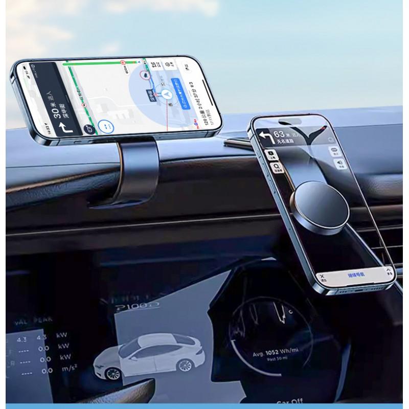 Universal Car Dashboard Magnetic Phone Holder With Flexible Arm IPhone MagSafe Navigation Non-Charging Adhesive Mount
