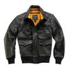 Men's Genuine Leather Cowhide Flight Suit Jacket with Lapel