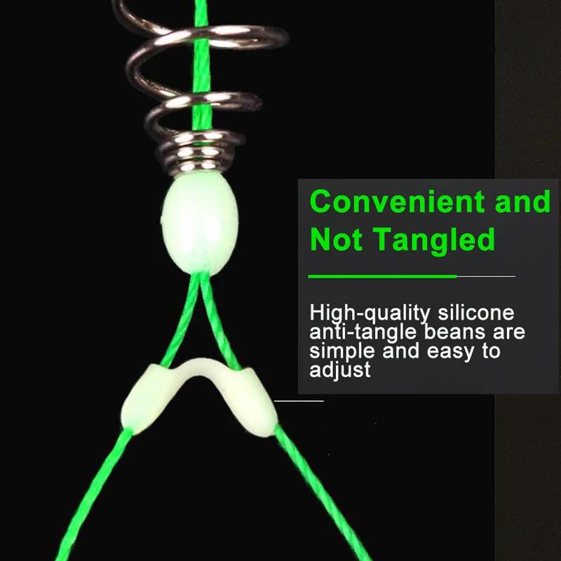 5 Pairs/Lot Double Barbed Hooks Carbon Steel Fishing Hook with PE Line Anti-winding Bighead Carp Anti-tangle Explosion Hooks