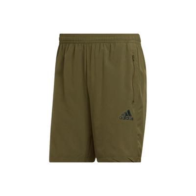 Solid Color Logo Athletic Shorts Men Bottoms Dark-Olive-Green HC6856