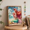 Little Mermaid Oil Painting Kit, Home Decor Handmade Gift, Fantasy Ocean Wall Art, Artistic DIY Craft, Vivid Color Wall Decoration