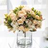 Artificial Flowers Champagne Color Artificial Peony Fake Peonies Bouquet Rose Flower Wedding Brial Fake Bouquet Home Decoration