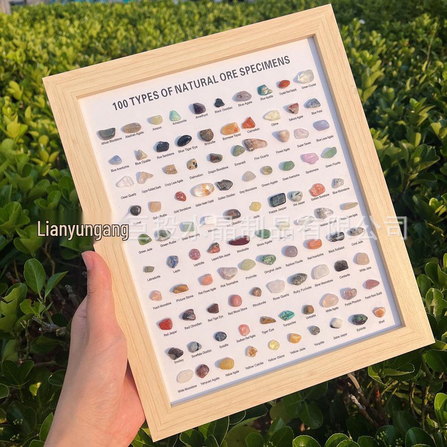 100 Crystal Mineral Specimens: Raw Agate Geological Teaching Ornaments - Science Education Stone Photo Frame