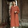 Women Vintage Dresses V-Neck Long Sleeve Chinese Style Autumn New A-Line Soft Dresses