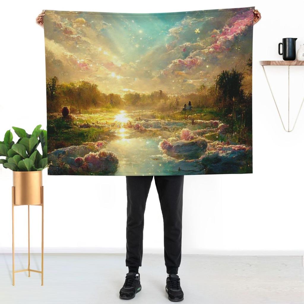 Rose Quartz Crystal Art Print Tapestry Phone Case Crystal Utopia Abstract Crystal Lover, Throw Blanket Beach Blankets