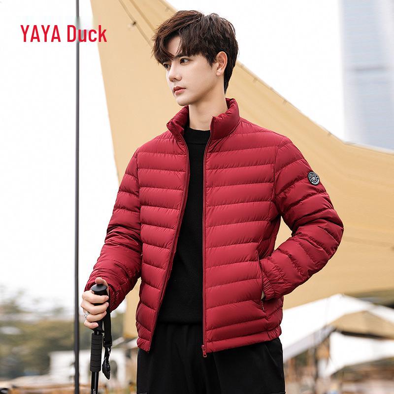 Men's YaYa Stand Collar Down Jacket 2024: Winter Slim Fit, Short, Simple, Warm, All-Match