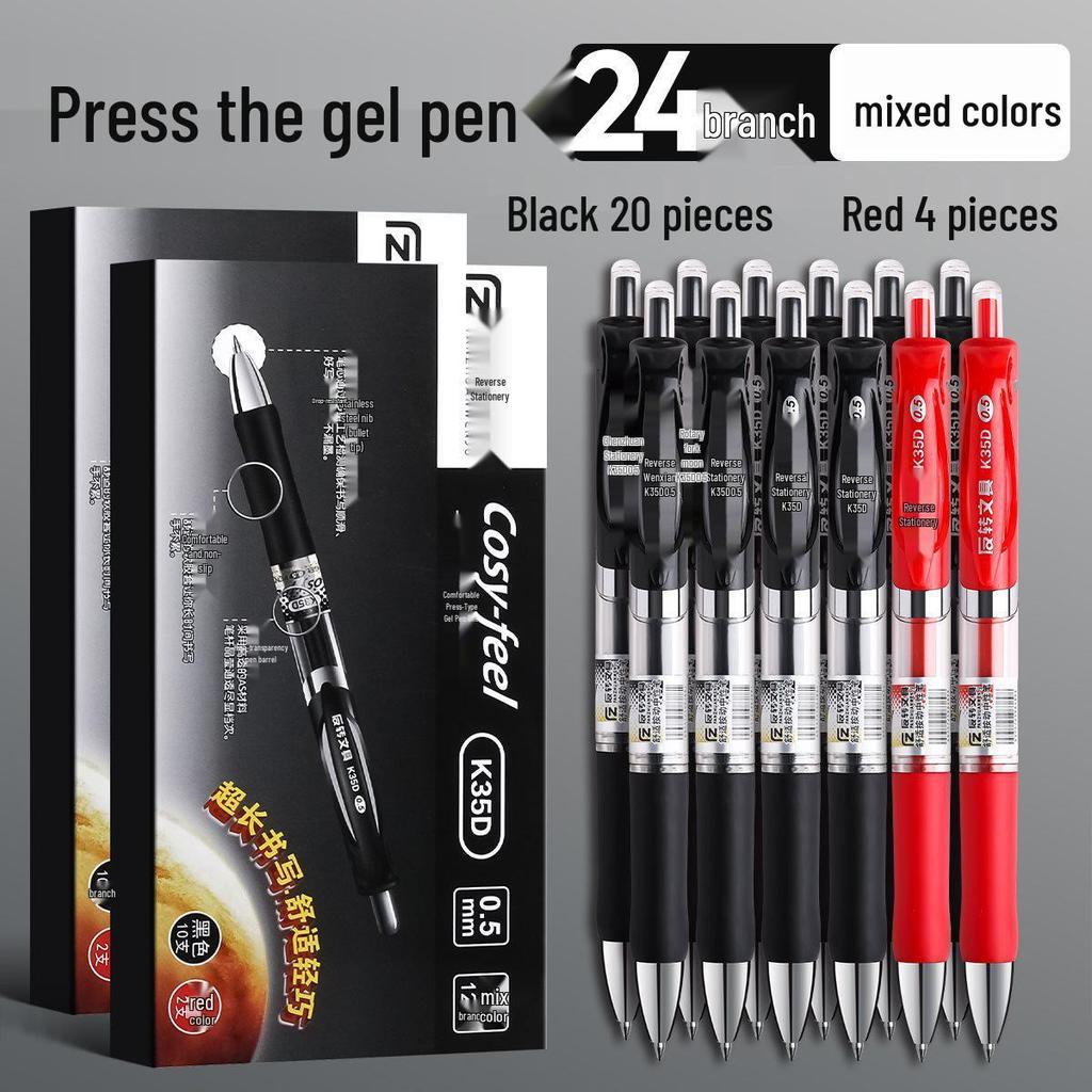 0,5mm Zatahovací gelové pero pro studenty - Černé, Červené, Modré - Ideální pro zkoušky a psaní