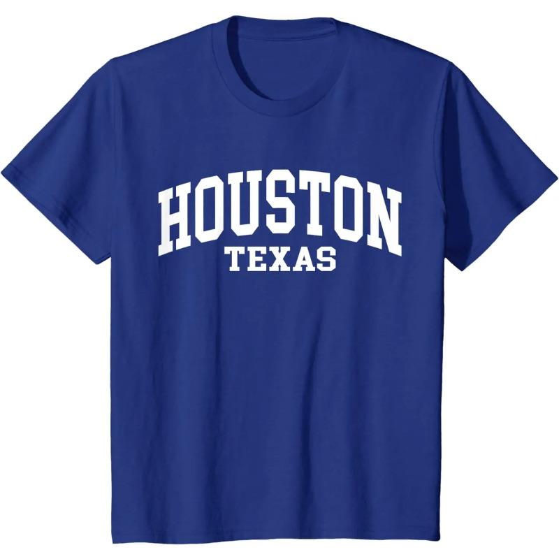 Houston Texas Hrdý Texan Americký US Vysokoškolský Font Tričko