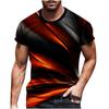 Summer Round Neck 3D Line Print Top Fashionable Casual Short Sleeved Men's T-shirts
