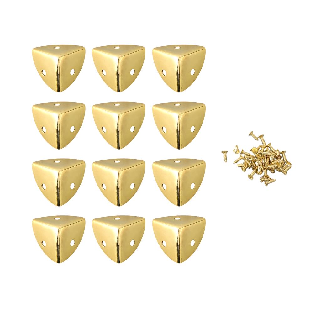 Edge Cover Safety Protector Edge Corner Black Protection With Screws Wooden Case 12pcs Desk Decoration Vintage