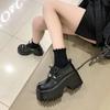 Fashion 8CM Lolita Shoes Women Mary Jane Lace Up Loafers Girls Students Uniform High Heels Platform Office Shoes Cosplay Female Shoes