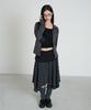 Isjabaibeu Stripe Symbol Unbalanced Skirt