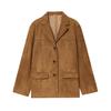 Foreign Trade Women's Clothing INS Popular Style Fashion Pocket Decoration Suede Blazer Women