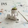 Puppy Succulents Planter 3D Printed Lying Flower Pot, Cute Dog with Decorative Props for Photography Removable Bowl, Mini Plant Container Desktop