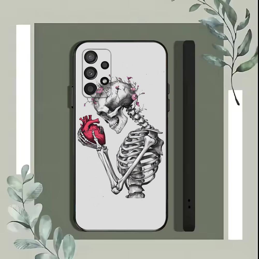 Skull Skeleton GrimReaper Phone Case For Samsung S25,S24,S21,S22,S23,S30,Ultra,S20,Plus,Fe,Lite,5G Black Cover