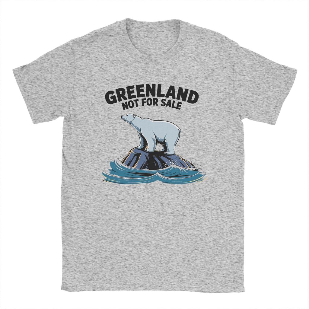 Mens TShirts Greenland is Not for Sale Vintage Cotton Tees Short Sleeve T Shirt Round Neck Clothes Big Size