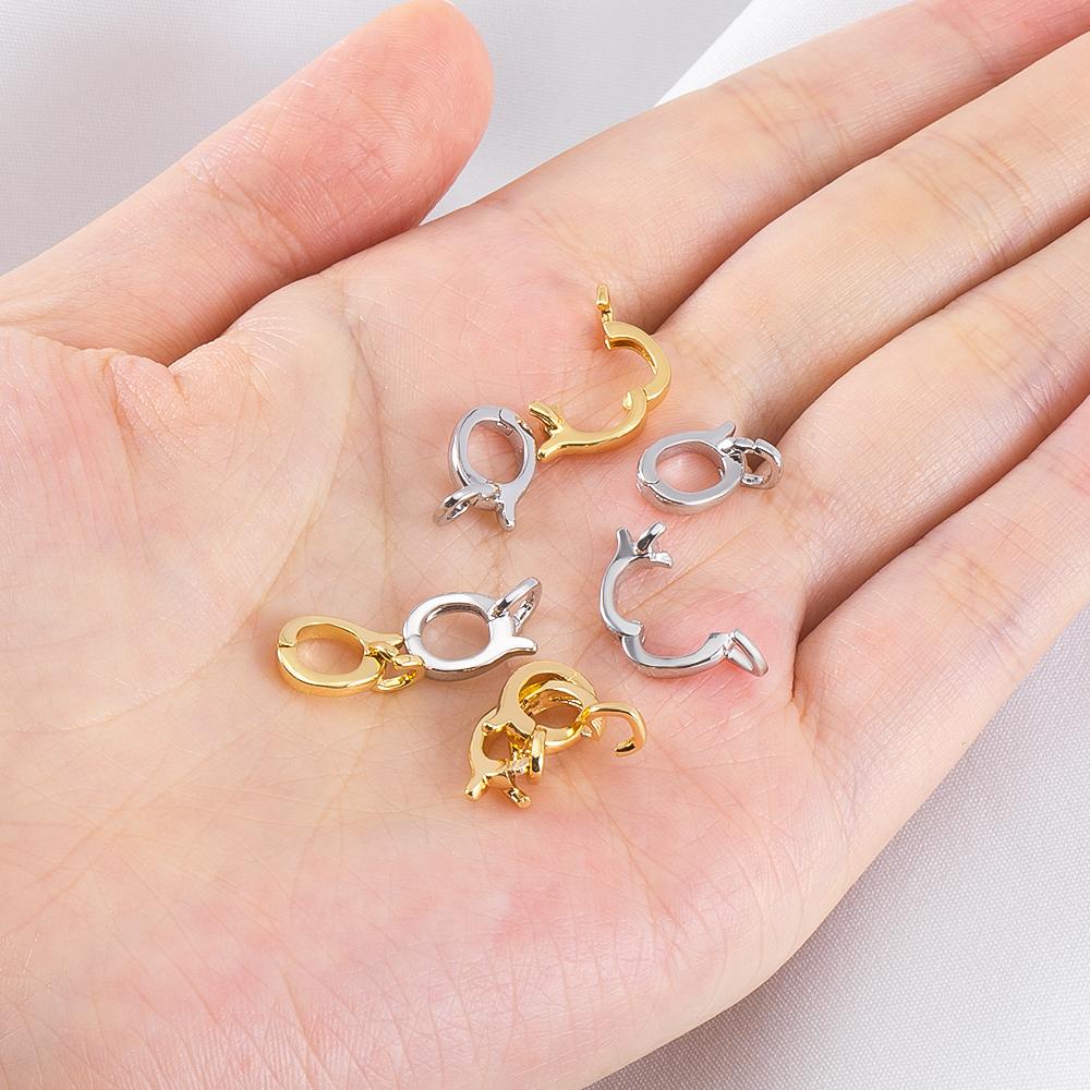 2pcs 18K Gold Plated Brass Enhancer Pendant Bail Connector Jewelry Making Bail Necklace Bracelet Component DIY Findings Supplies