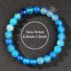 Festive Gifts Blue Striped Agate Beaded Bracelet Cool Fashion Jewelry For Men Women Daily Wear Gift