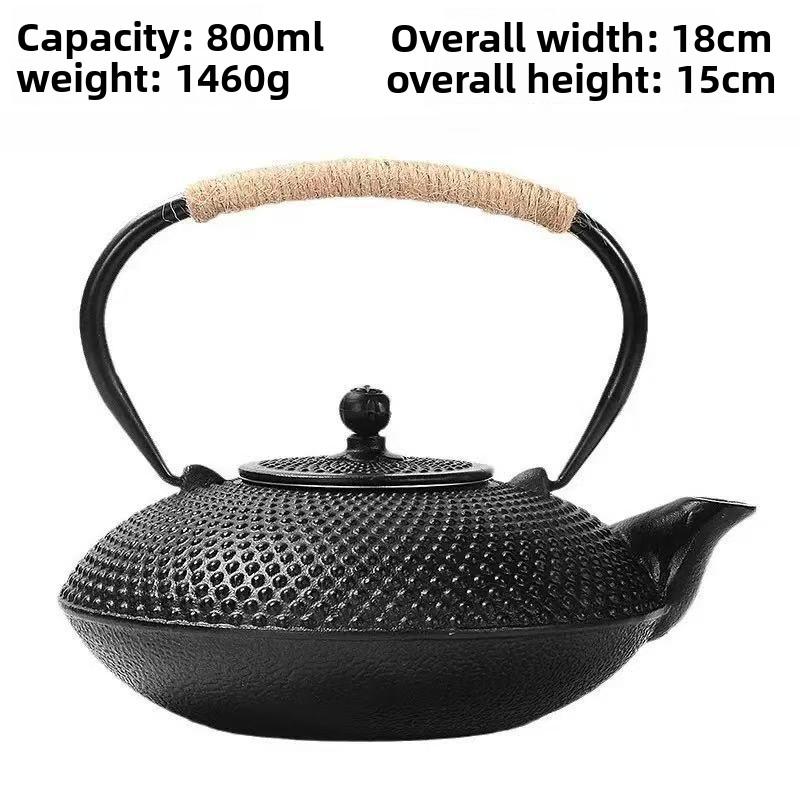 Retro Matte Cast Iron Kettle 0.3L0.6L0.9L1.2L1.8L Small Particle Imitation Southern Japan Iron Pot