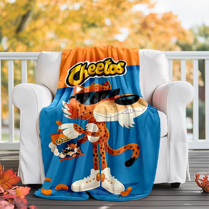 Cheetos Theme Printed Blanket - Perfect for Couch, Bed, Travel & Outdoor Use | Machine Washable, Cozy & Durable.