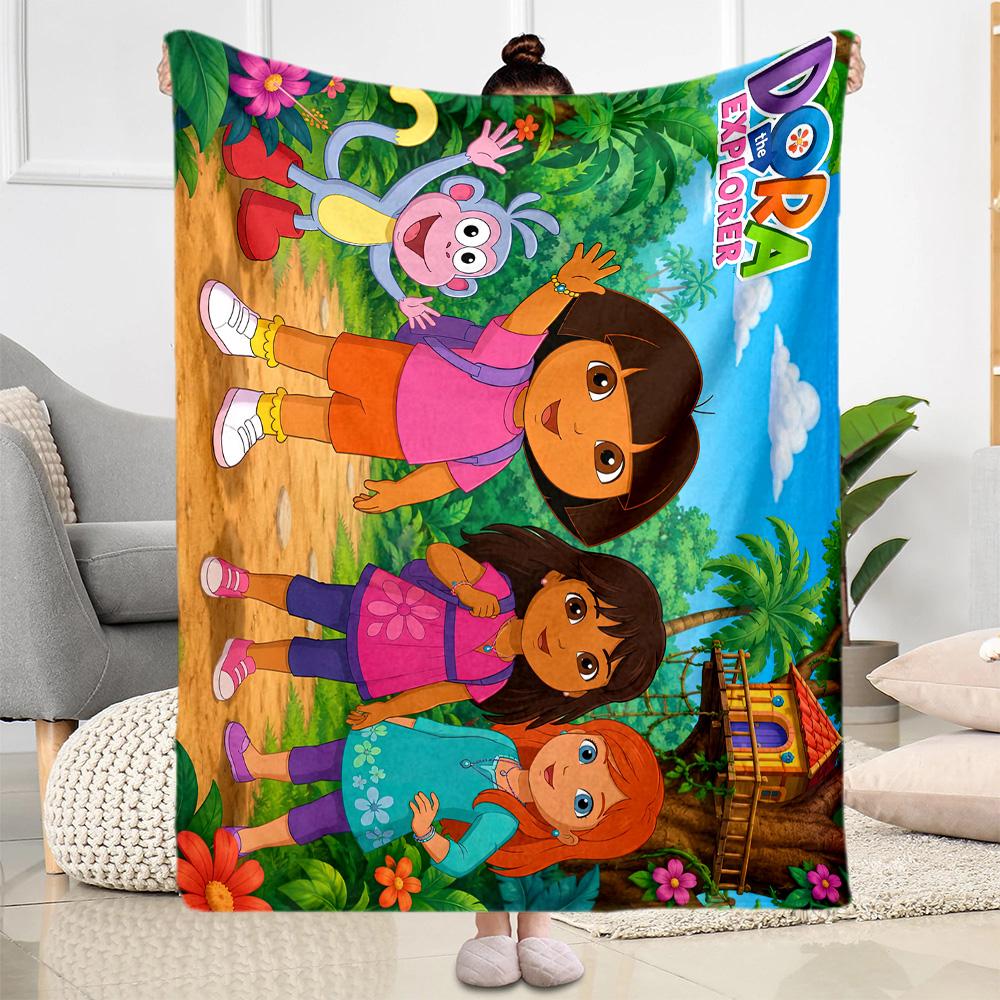 Dora Explorer Blanket Durable Comfort Suitable for Chair Office Seaside for All Seasons Playful Design Ideal Gift For Birthday Valentine'S Day