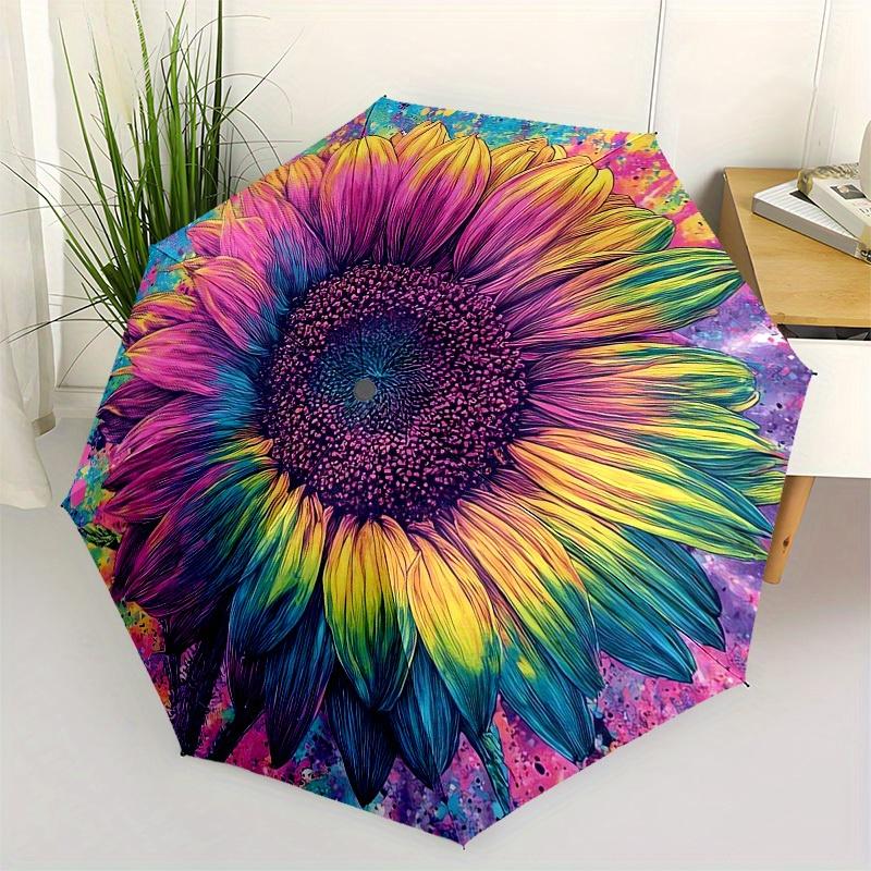 

1pc Colorful Sunflower Artwork Umbrella with Plastic Handle,Suitable for All Seasons Home Travel Outdoor UmbrellaB1894