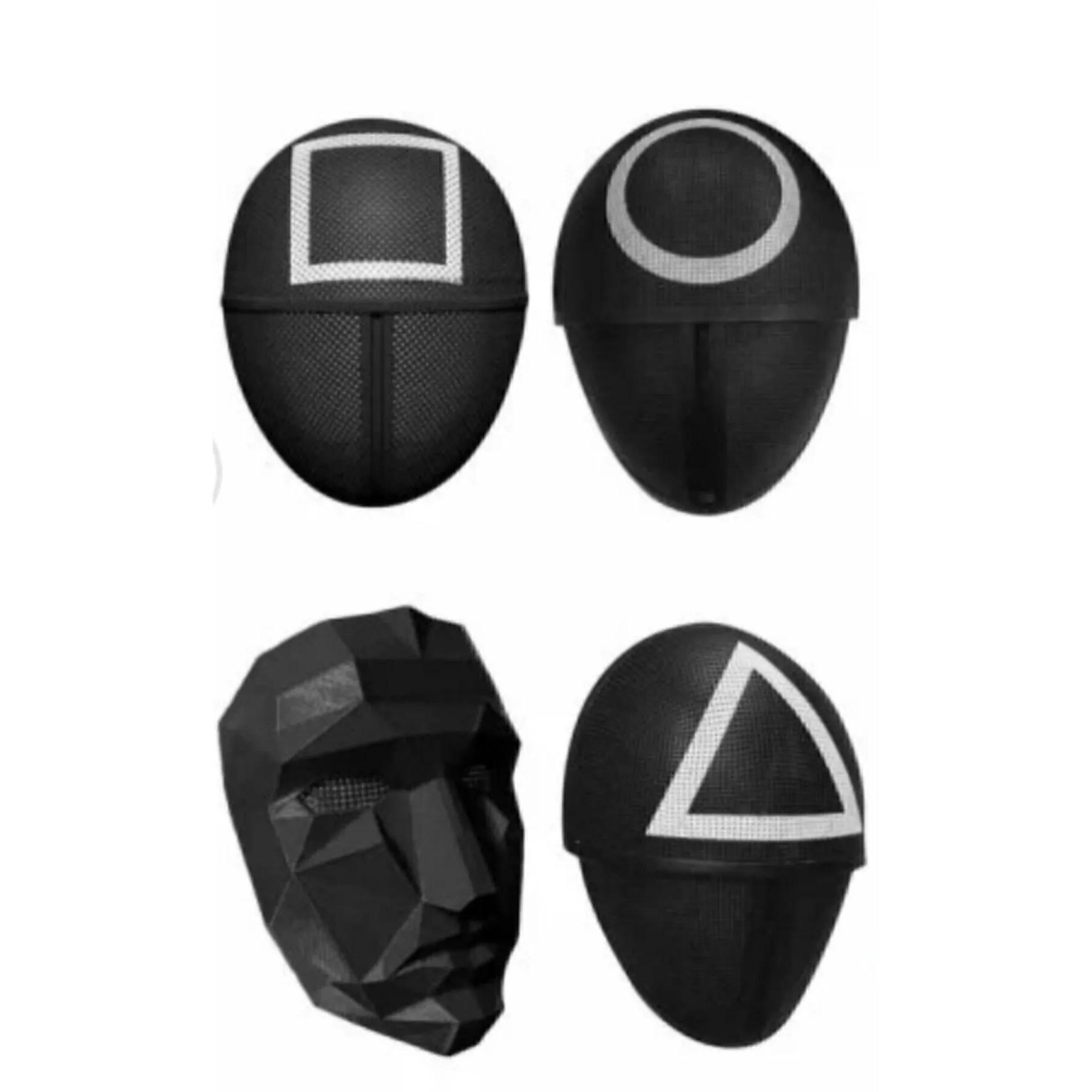 Maschera Squid Game - Modelli quadrato, triangolo, cerchio e Front Man, perfetta per cosplay e collezionisti